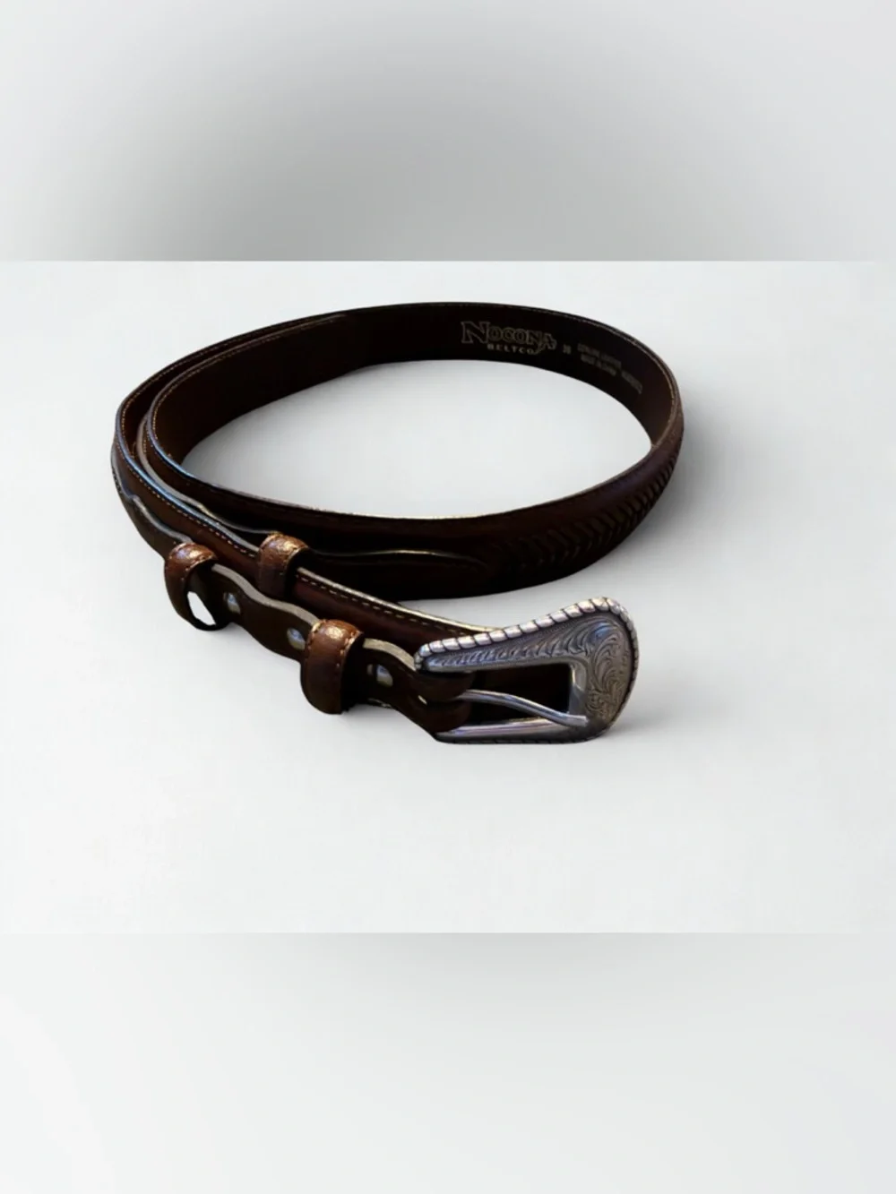 Nocona Genuine Leather Belt Brown with Western Buckle 36